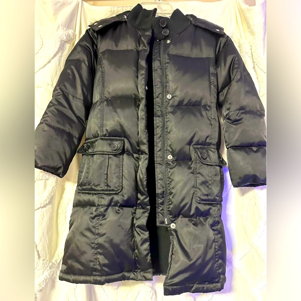 Girls GAP Down Puffer Coat Jacket size 8 black ski winter